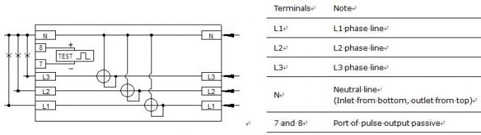 5A 10A 20A LCD Display Din Rail KWH Meter 3 Phase Energy