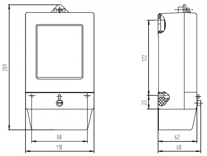 Iso9001 Impulse Register Type Single Phase Energy Meter