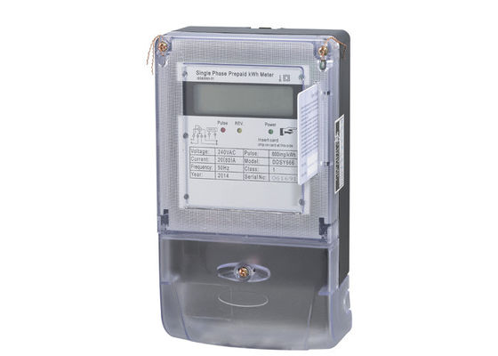 China IC Card 1 Phase 2 Wire Prepaid Energy Meter , Digital Energy Meter supplier