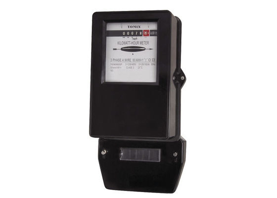 China Black Accuracy 2.0 Three Phase Energy Meter With Glass Window Bakelite Base supplier