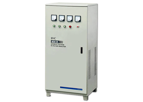 China SVC 90KVA Automatic Voltage Stabilizer , Power Supply Three Phase Servo Motor Stabilizer / supplier