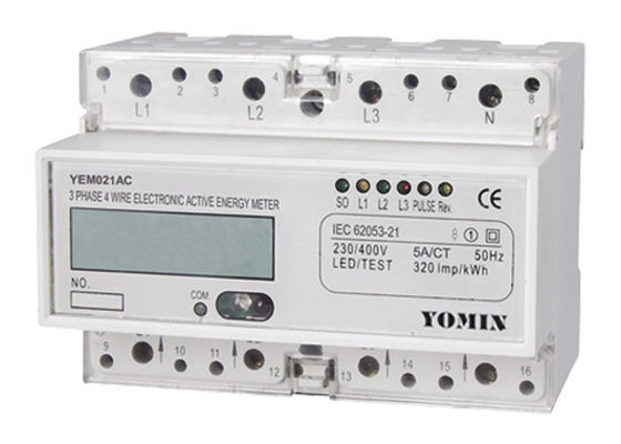 China 230V 50Hz Three Phase Din rail KWH Watt Hour Energy Meter with LCD Display supplier