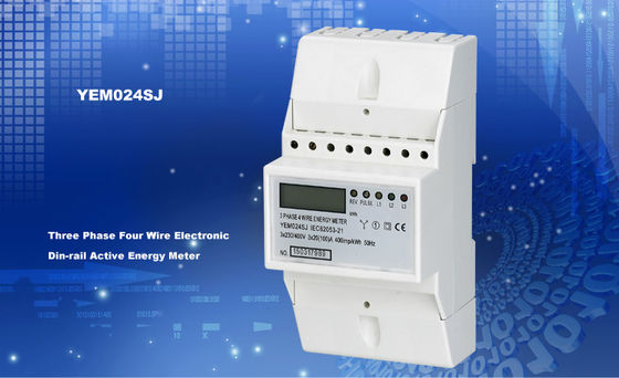 China 35mm Din Rail 3 Phase Energy Meter PC LCD , Extension Terminal Cover supplier
