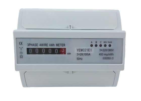 China 50Hz Register Four Wire Din Rail KWH Meter Electronic Digital Counter Type Kwh supplier