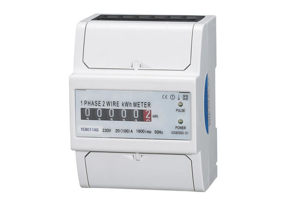 China Din Rail Kilowatt Power Single Phase Energy Meter / Kwh Meter YEM011AG-N PC supplier