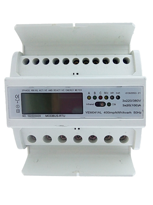 Multi Rate Active 3 Tariff Din Rail Modbus Protocol 3 Phase Electricity ...
