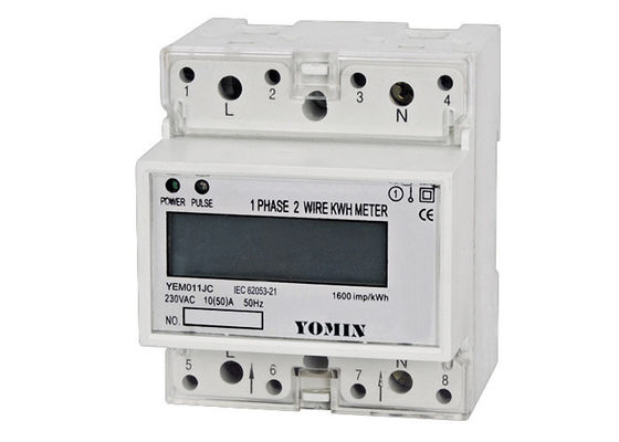 Household Active 2 Wire Din Rail Single Phase Energy Meters With LCD Display supplier