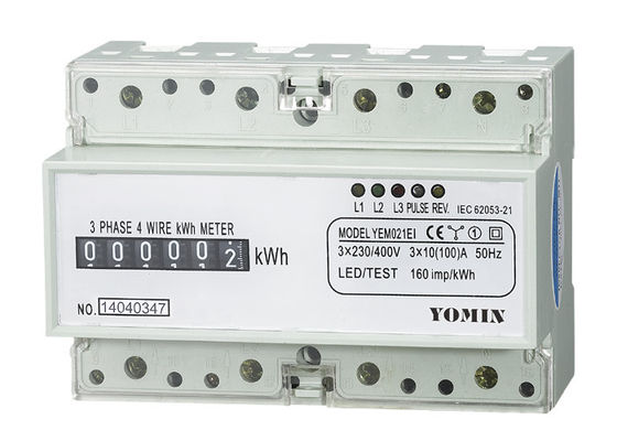 Direct Connection Four Wire Electricity Din Rail Three Phase Energy Meter supplier