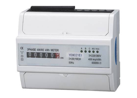 Direct Connection Four Wire Electricity Din Rail Three Phase Energy Meter supplier