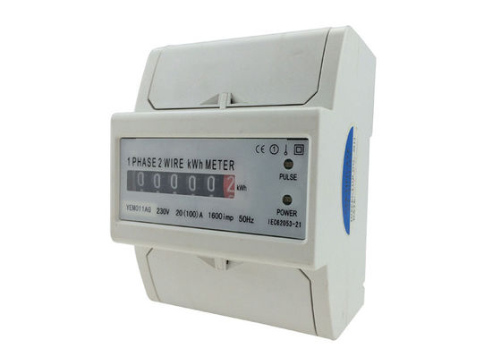 Din Rail Kilowatt Power Single Phase Energy Meter / Kwh Meter YEM011AG-N PC supplier